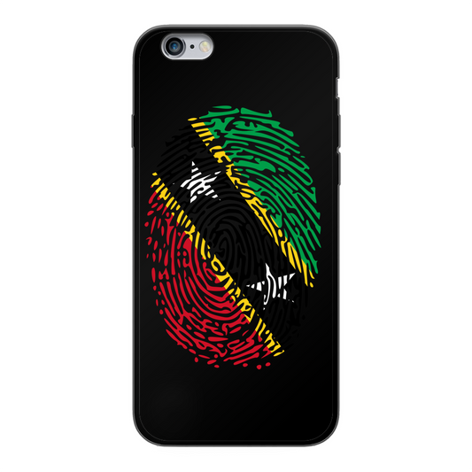 Saint Kitts and Nevis Fingerprint Back Printed Black Soft Phone Case