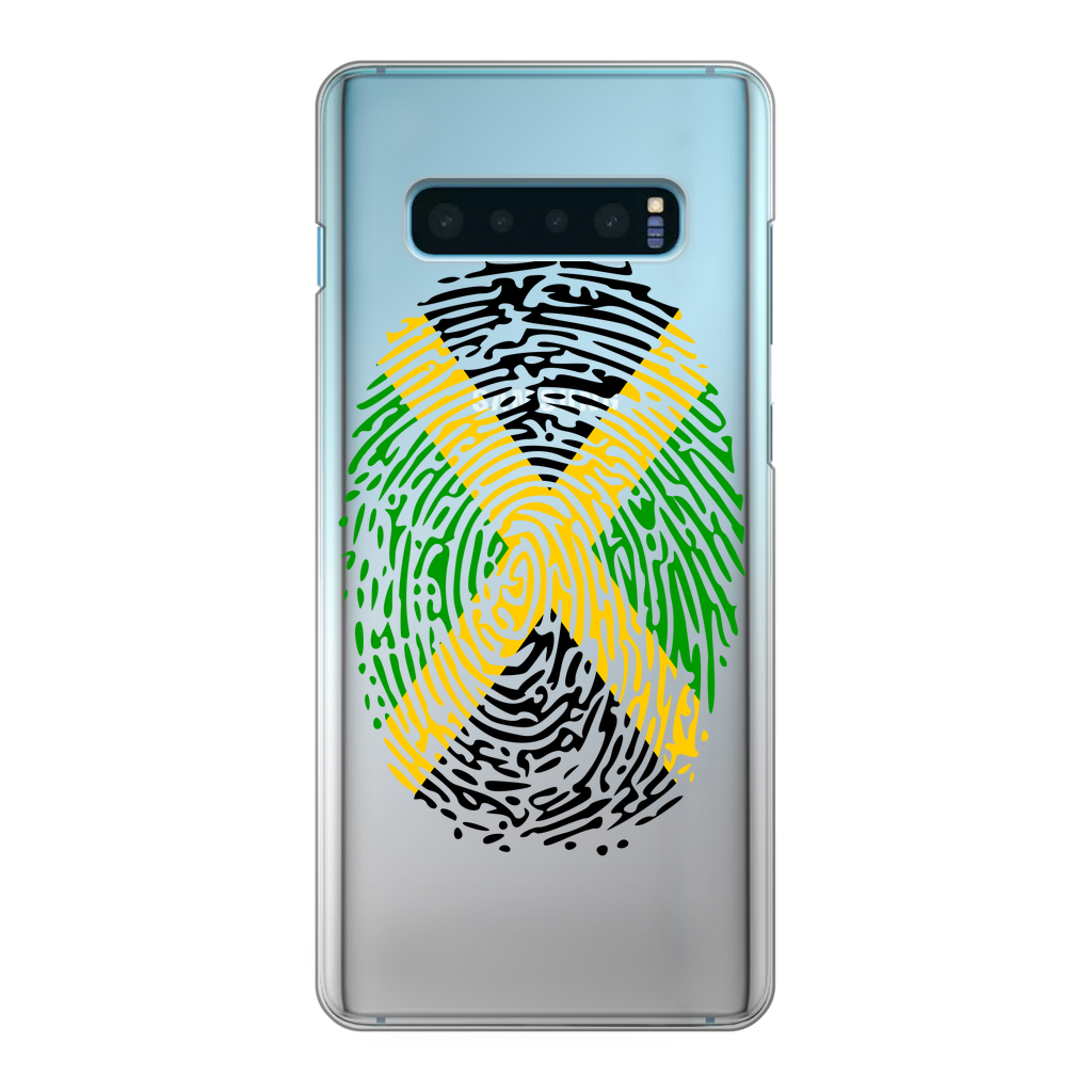 Jamaica-Fingerprint Back Printed Transparent Hard Phone Case