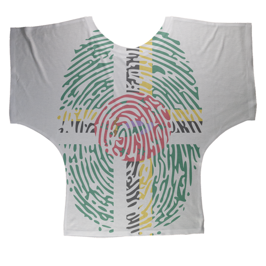 Dominica Fingerprint Sublimation Batwing Top