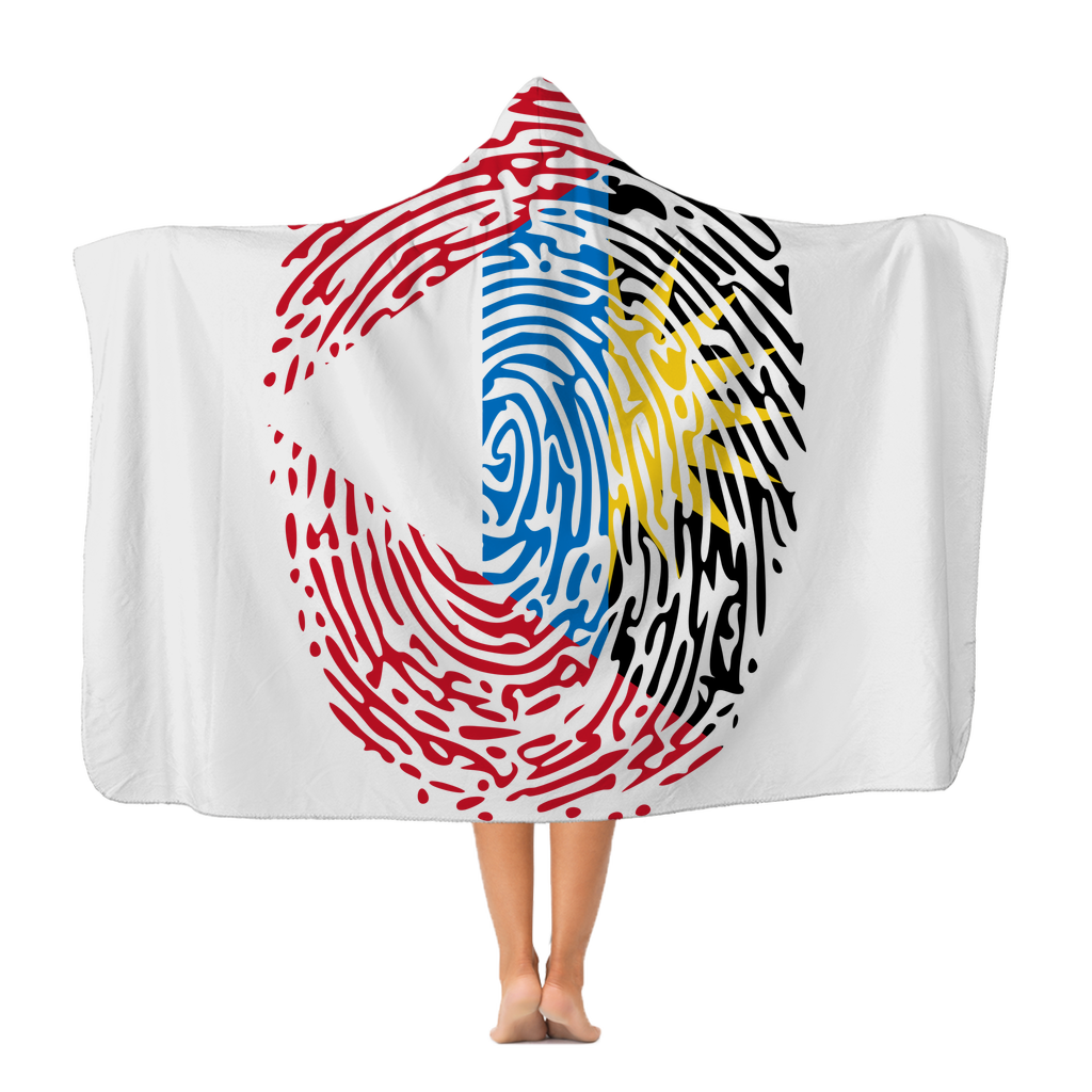 Antigua and Barbuda-Fingerprint Premium Adult Hooded Blanket