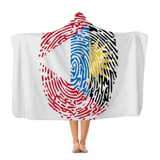 Antigua and Barbuda-Fingerprint Premium Adult Hooded Blanket