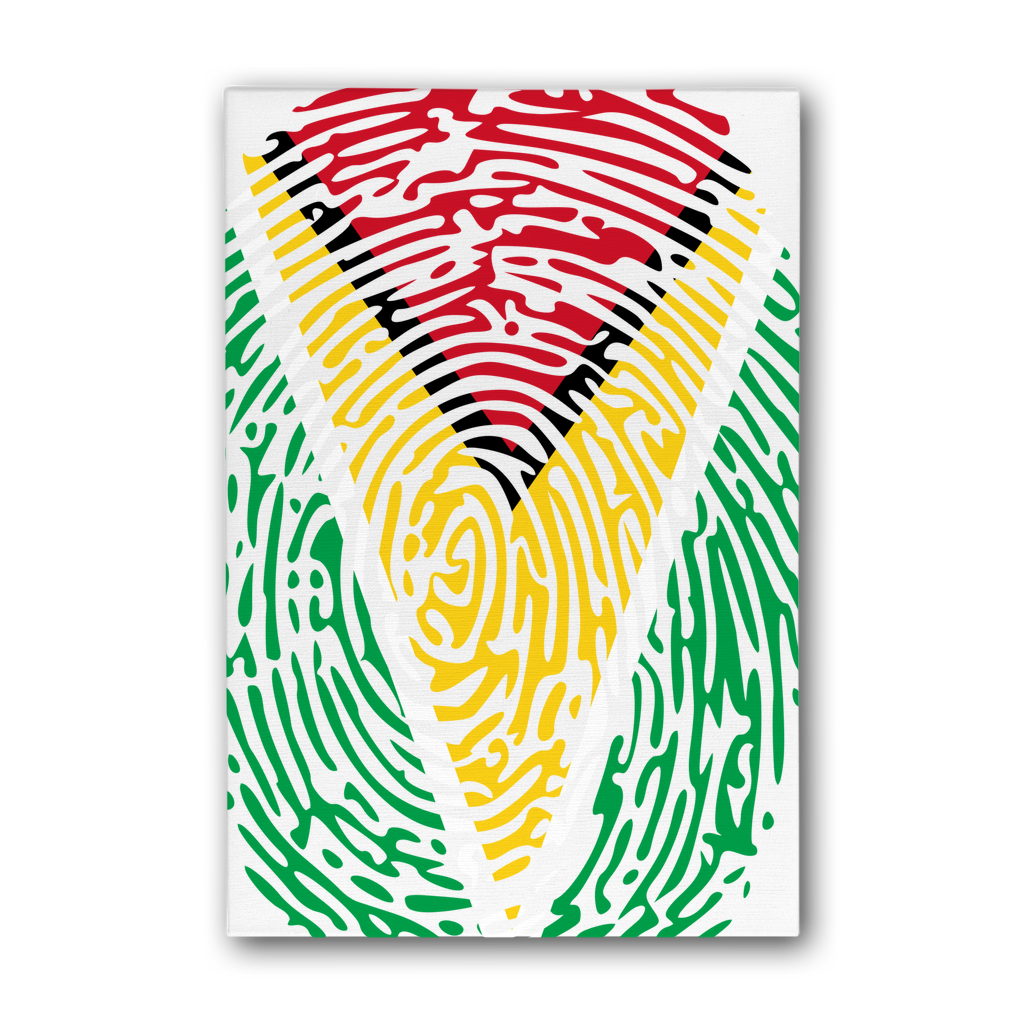 Guyana-Fingerprint Premium Stretched Canvas