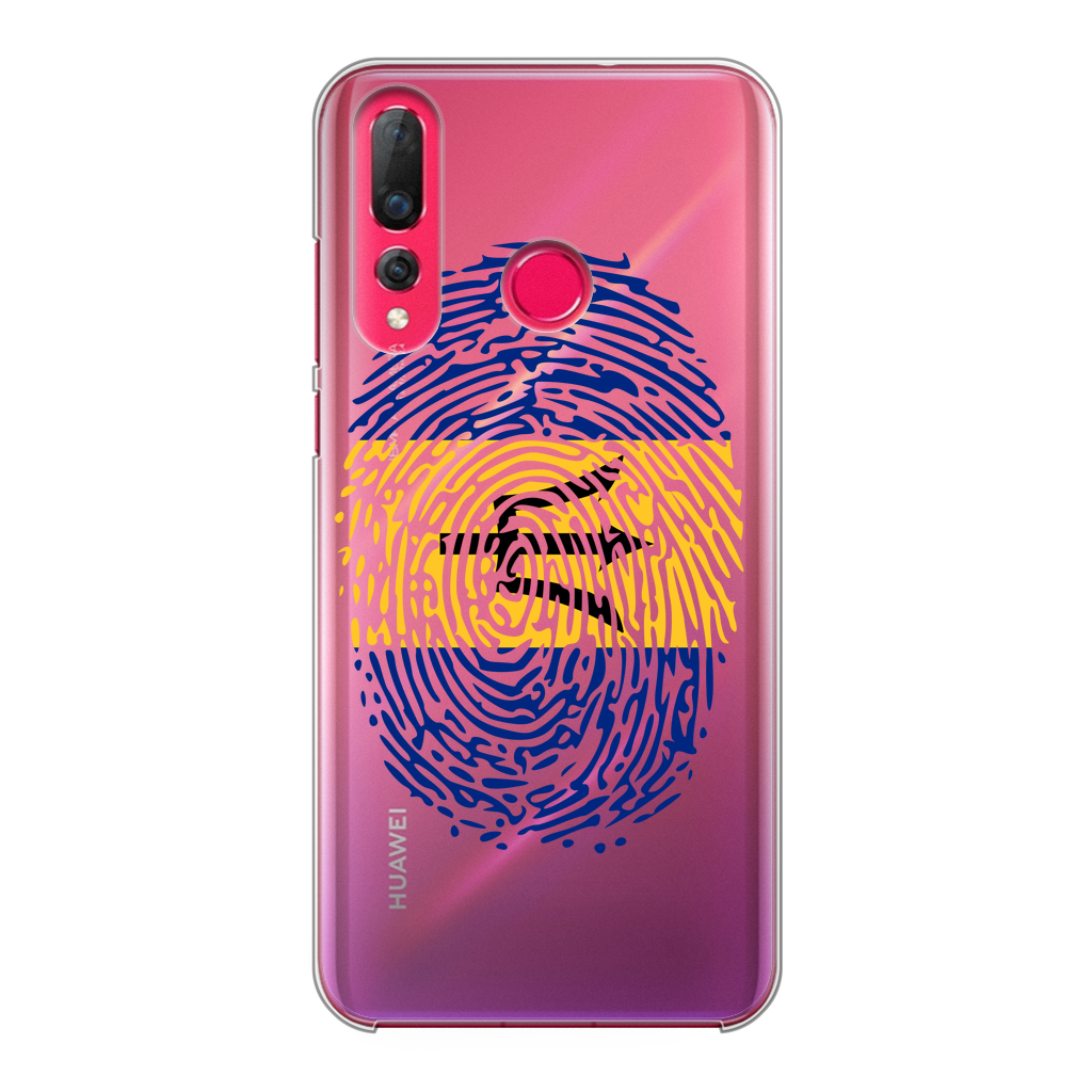 Barbados-Fingerprint Back Printed Transparent Hard Phone Case