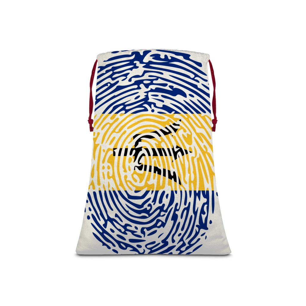 Barbados-Fingerprint Sublimation Linen Drawstring Sack