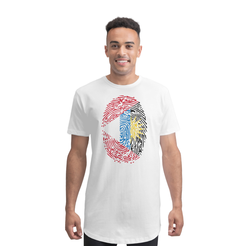 Antigua and Barbuda-Fingerprint Premium Long Body T-Shirt