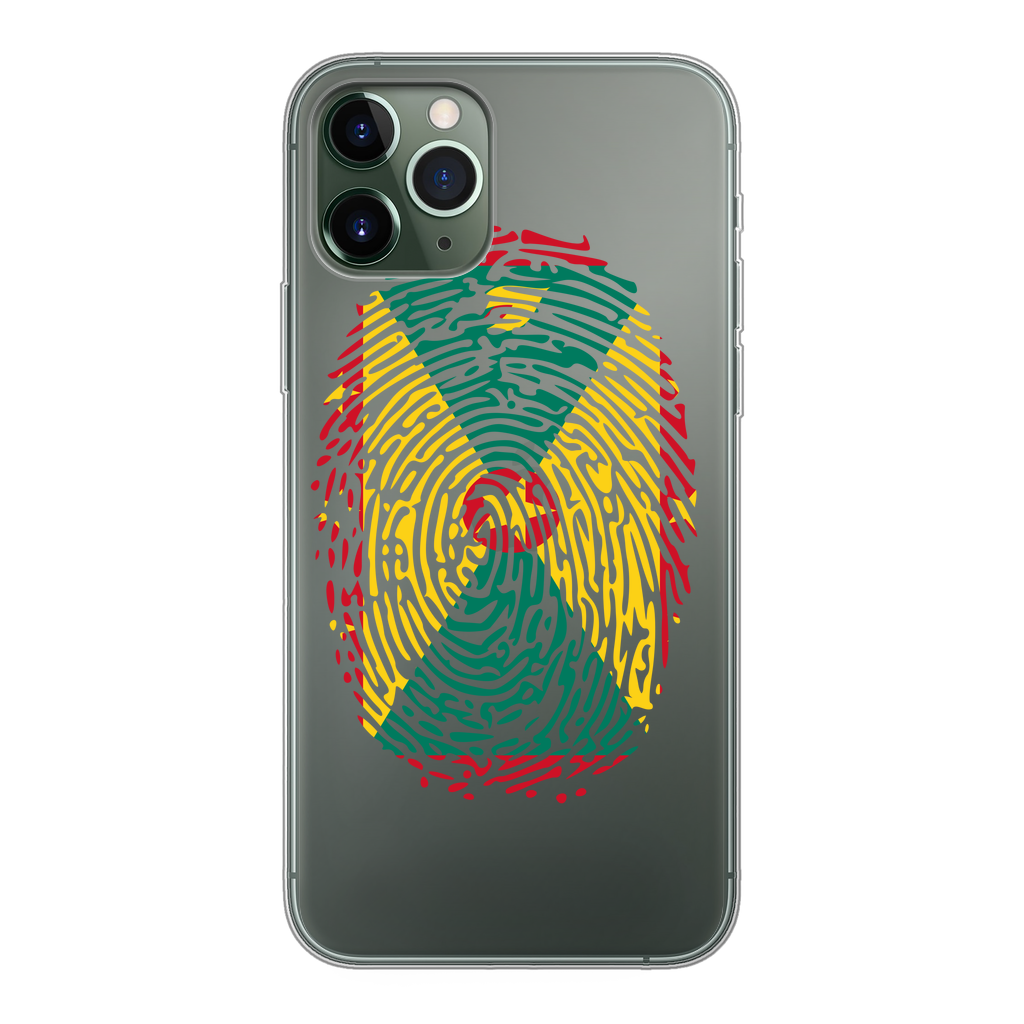 Grenada Fingerprint Back Printed Transparent Soft Phone Case