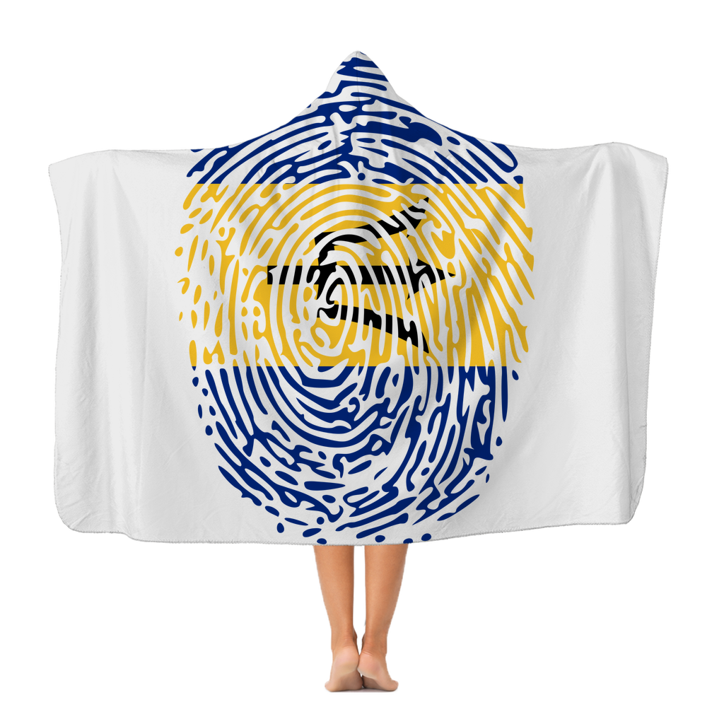 Barbados-Fingerprint Premium Adult Hooded Blanket