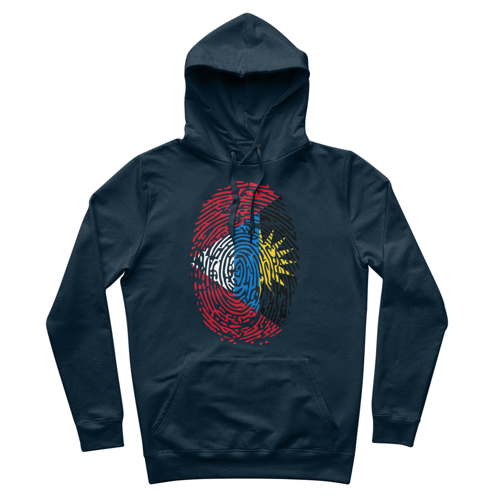 Antigua and Barbuda-Fingerprint 100% Organic Cotton Hoodie