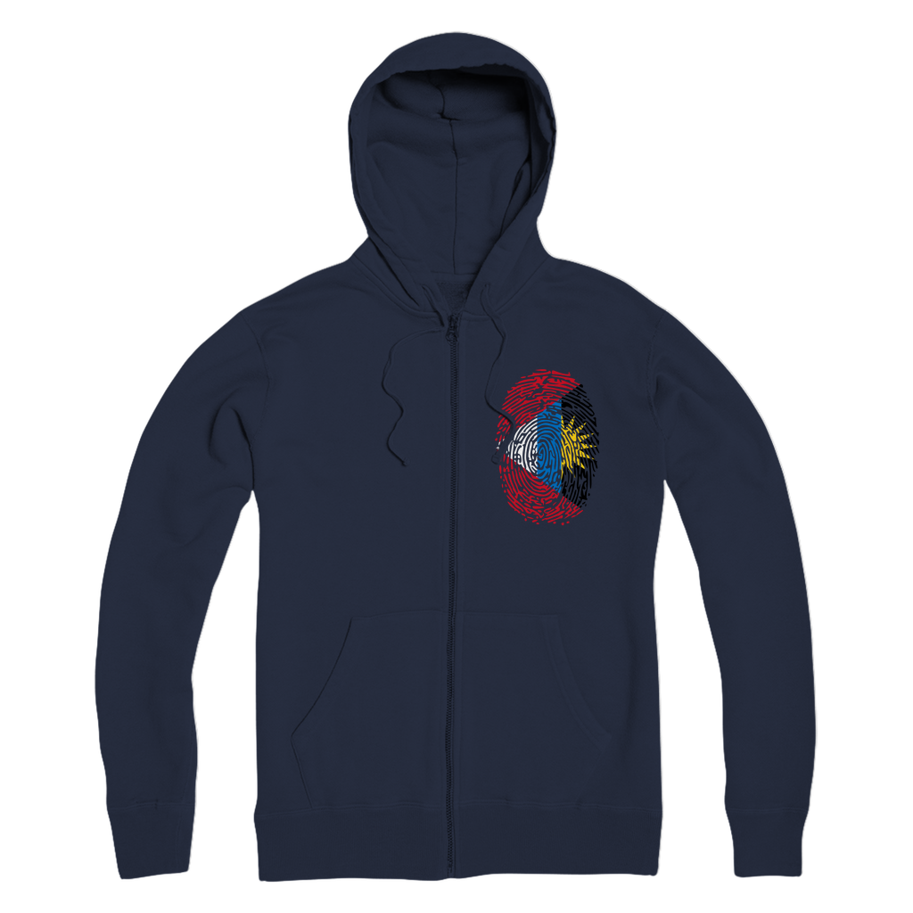 Antigua and Barbuda-Fingerprint Premium Adult Zip Hoodie