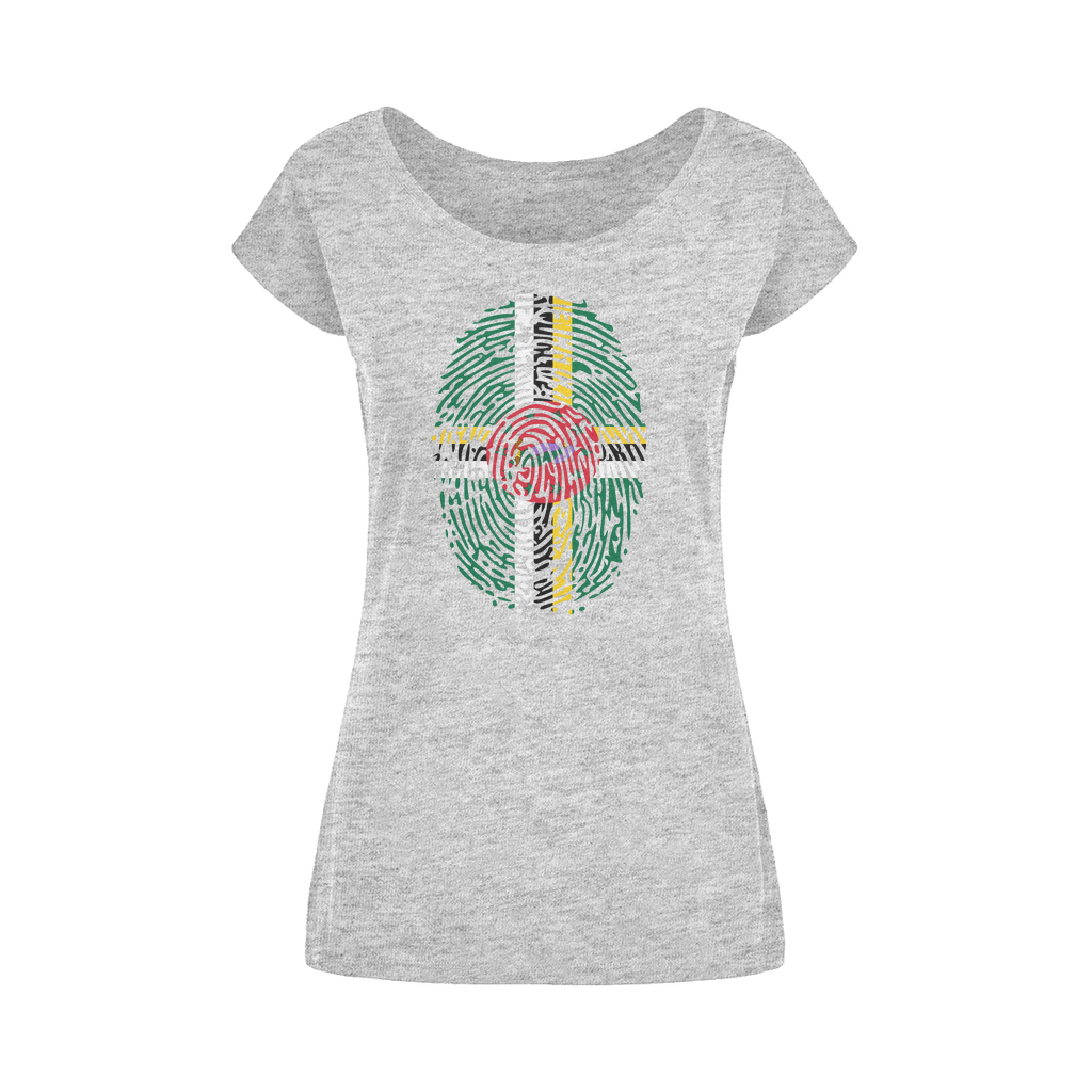 Dominica Fingerprint Wide Neck Womens T-Shirt XS-5XL