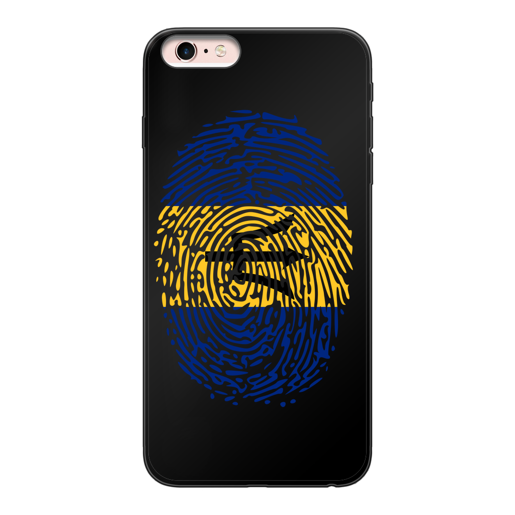 Barbados-Fingerprint Back Printed Black Soft Phone Case