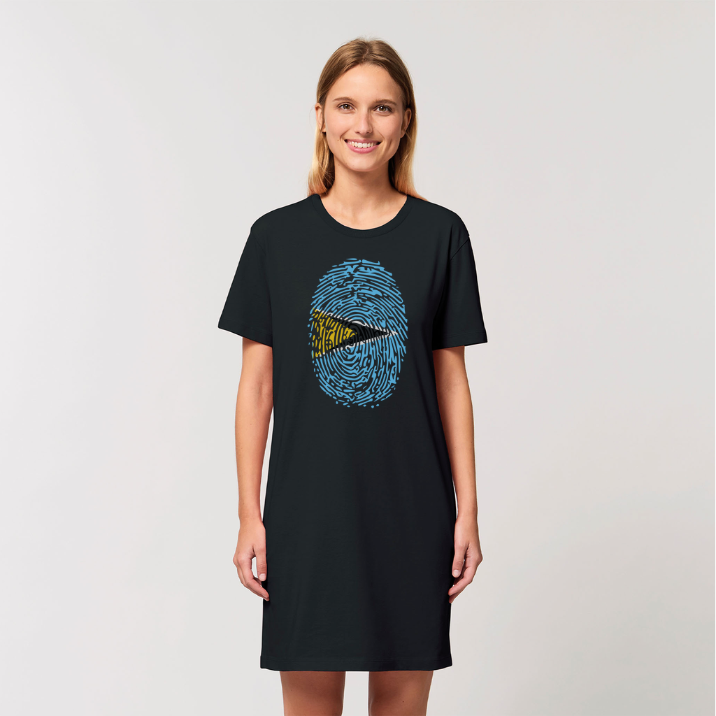 Saint Lucia Fingerprint Organic T-Shirt Dress