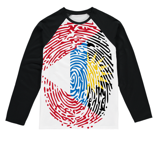 Antigua and Barbuda-Fingerprint Sublimation Baseball Long Sleeve T-Shirt