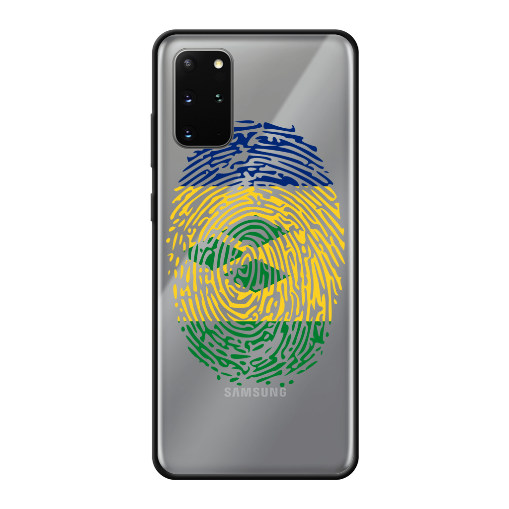 St Vincent and the Grenadines-Fingerprint Back Printed Black Soft Phone Case