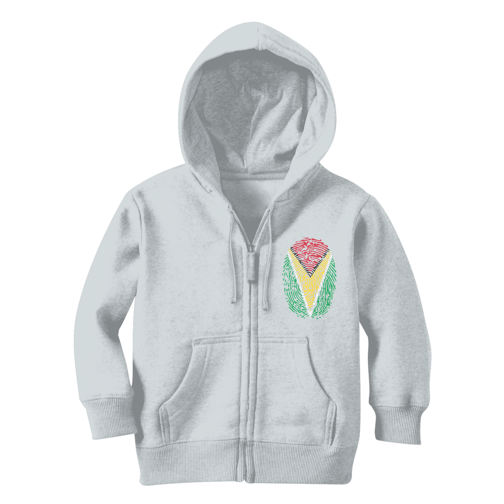 Guyana-Fingerprint Classic Kids Zip Hoodie