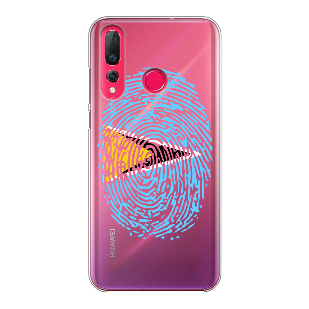 Saint Lucia Fingerprint Back Printed Transparent Hard Phone Case