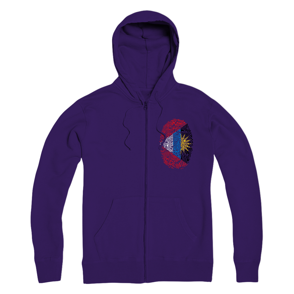 Antigua and Barbuda-Fingerprint Premium Adult Zip Hoodie