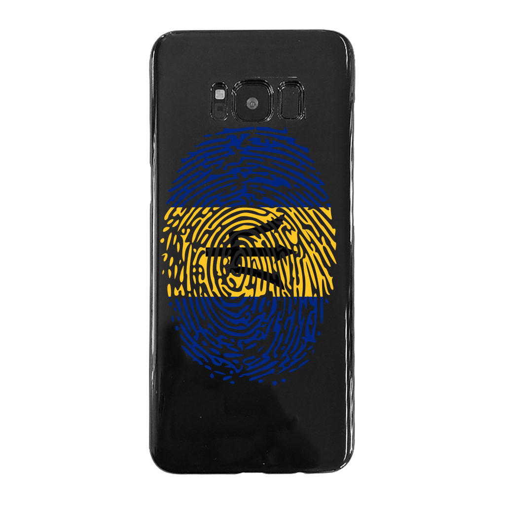 Barbados-Fingerprint Back Printed Black Soft Phone Case