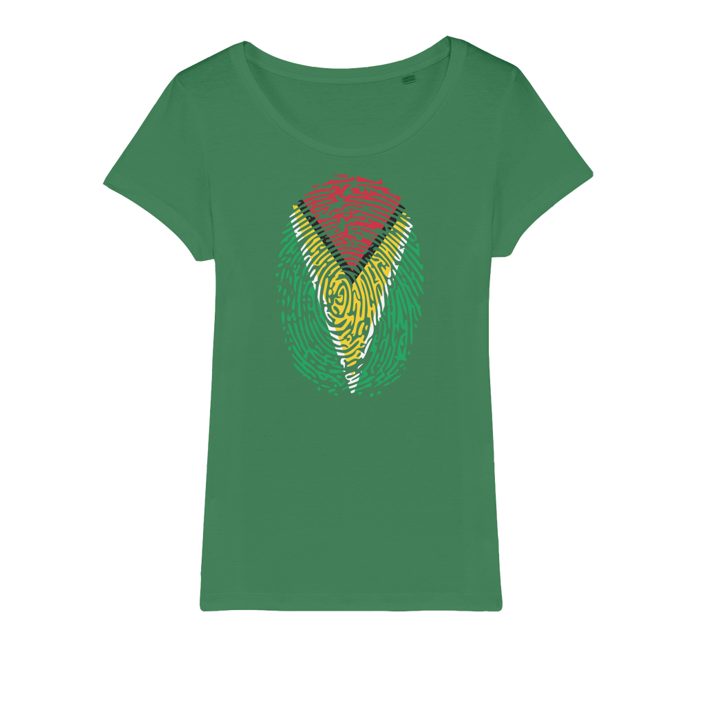 Guyana-Fingerprint Organic Jersey Womens T-Shirt