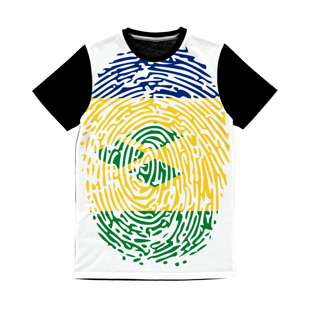 St Vincent and the Grenadines-Fingerprint Classic Sublimation Panel T-Shirt