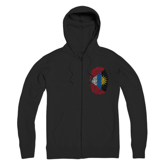 Antigua and Barbuda-Fingerprint Premium Adult Zip Hoodie