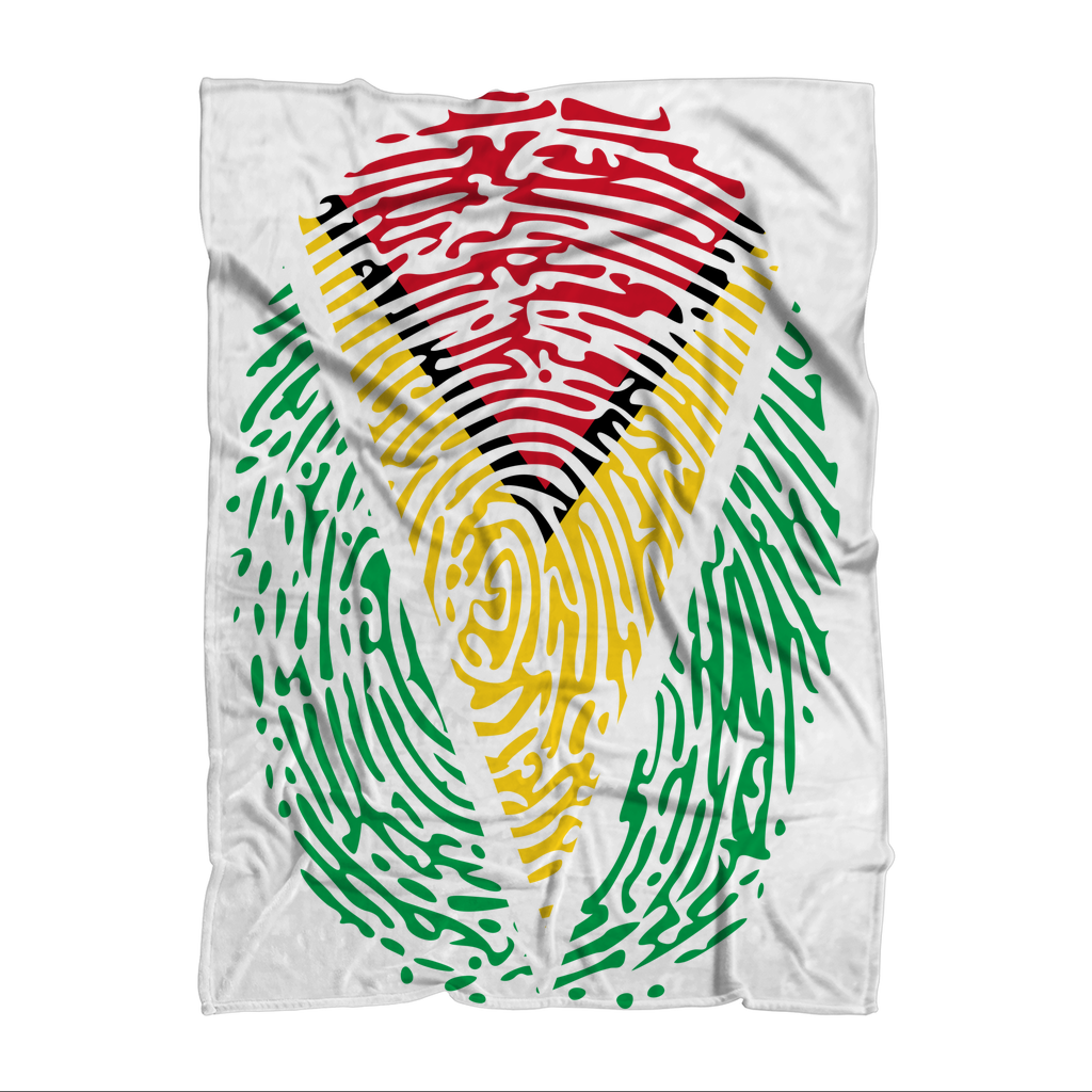 Guyana-Fingerprint Sublimation Throw Blanket