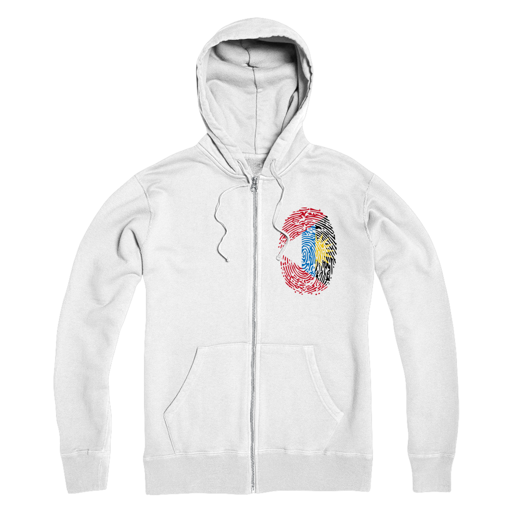 Antigua and Barbuda-Fingerprint Premium Adult Zip Hoodie