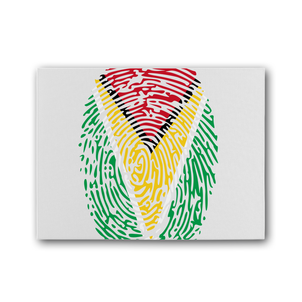 Guyana-Fingerprint Premium Stretched Canvas