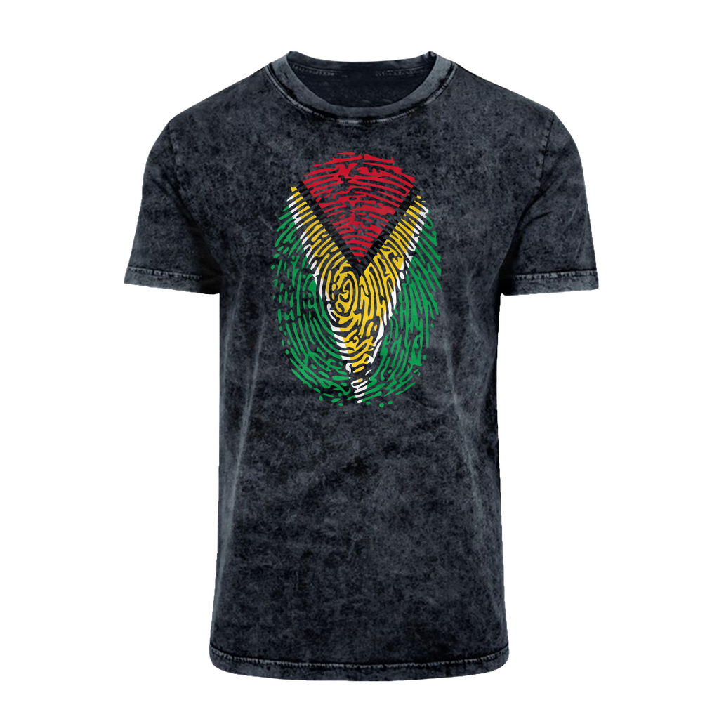 Guyana-Fingerprint Acid Washed T-Shirt