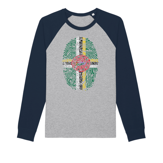 Dominica Fingerprint Premium Raglan Long Sleeve Shirt