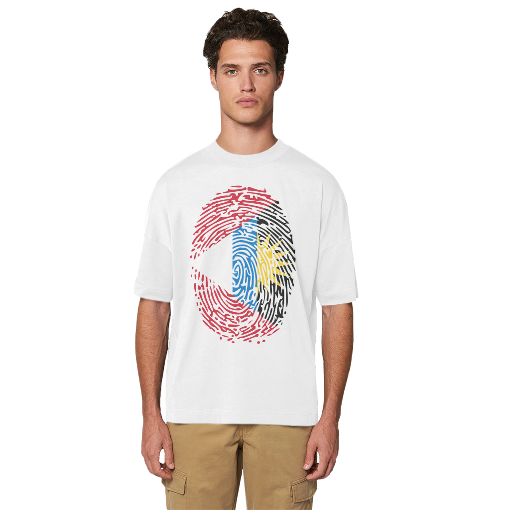 Antigua and Barbuda-Fingerprint Premium Organic Oversized T-Shirt