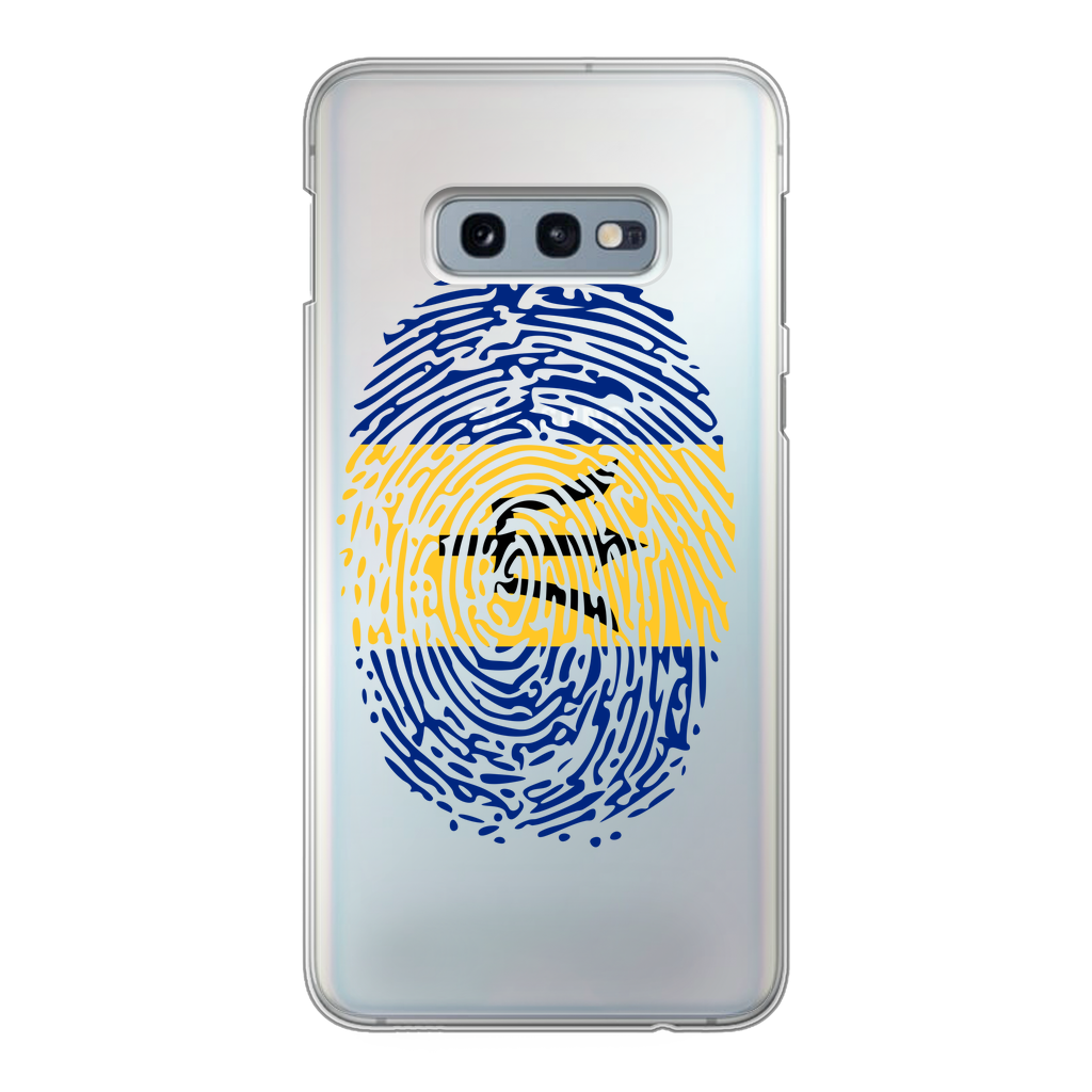 Barbados-Fingerprint Back Printed Transparent Hard Phone Case