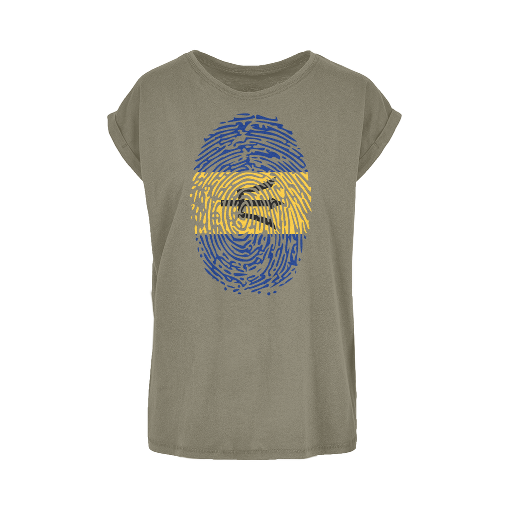 Barbados-Fingerprint Women's Extended Shoulder T-Shirt XS-5XL