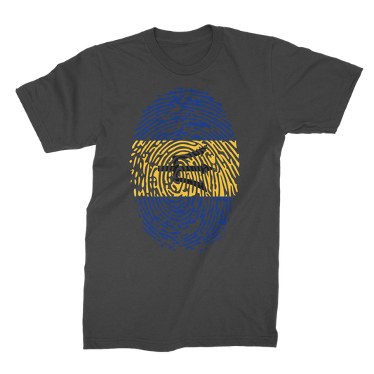 Barbados-Fingerprint Premium Jersey Adult T-Shirt