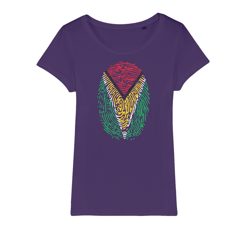 Guyana-Fingerprint Organic Jersey Womens T-Shirt