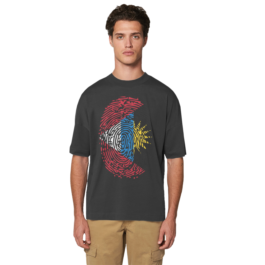 Antigua and Barbuda-Fingerprint Premium Organic Oversized T-Shirt