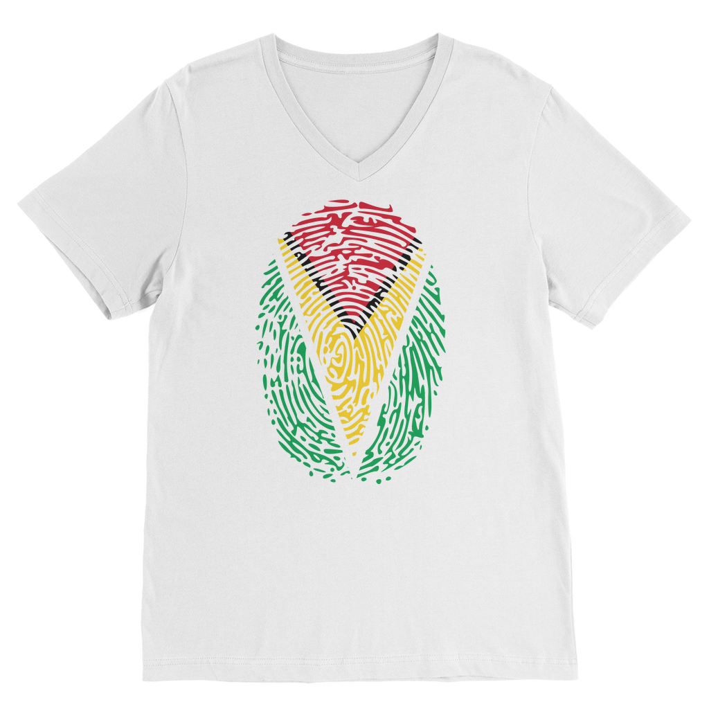 Guyana-Fingerprint Premium V-Neck T-Shirt