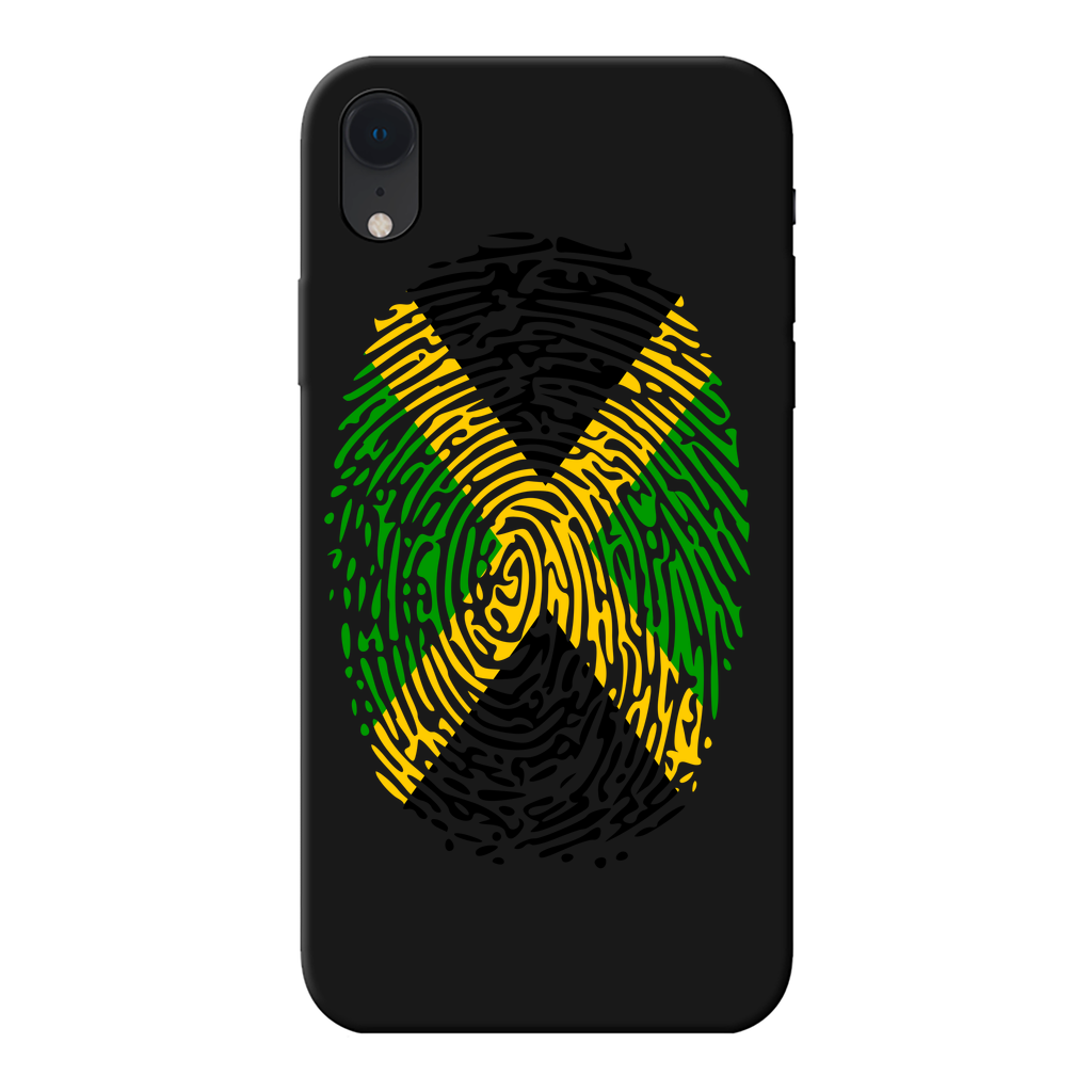 Jamaica-Fingerprint Back Printed Black Soft Phone Case