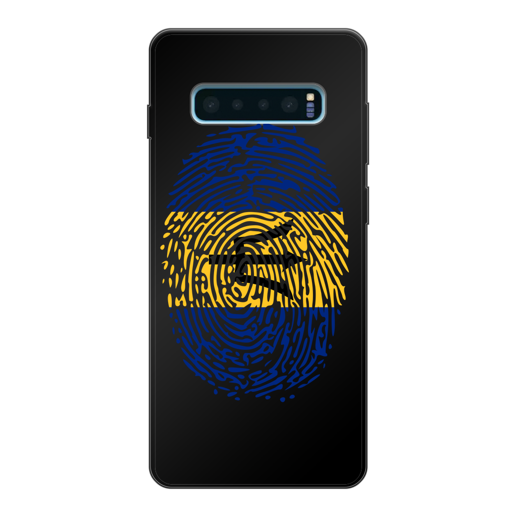 Barbados-Fingerprint Back Printed Black Soft Phone Case