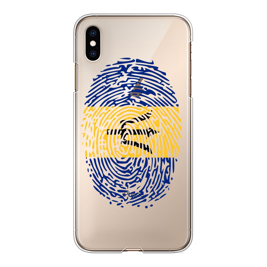 Barbados-Fingerprint Back Printed Transparent Hard Phone Case