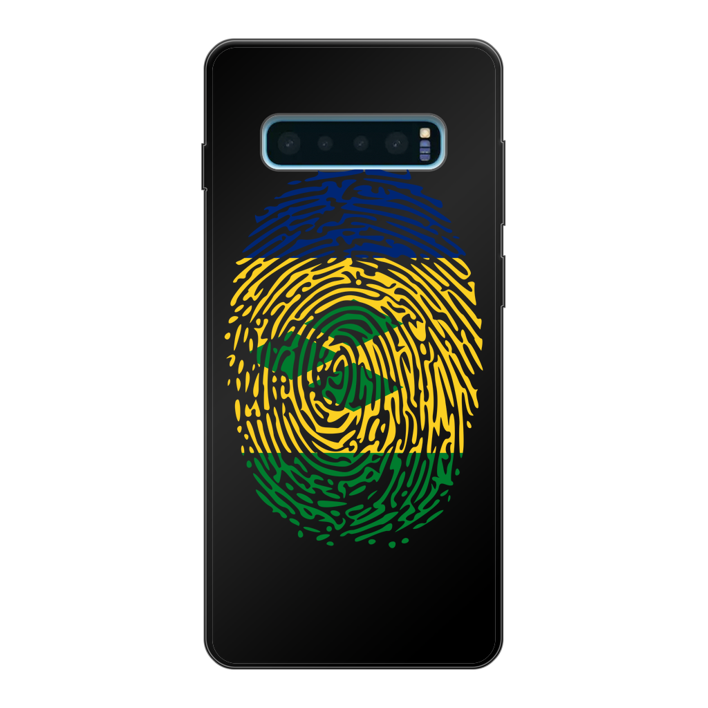St Vincent and the Grenadines-Fingerprint Back Printed Black Soft Phone Case