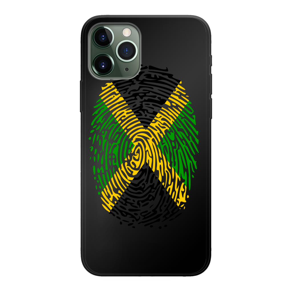 Jamaica-Fingerprint Back Printed Black Soft Phone Case