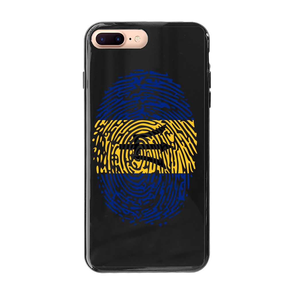 Barbados-Fingerprint Back Printed Black Soft Phone Case