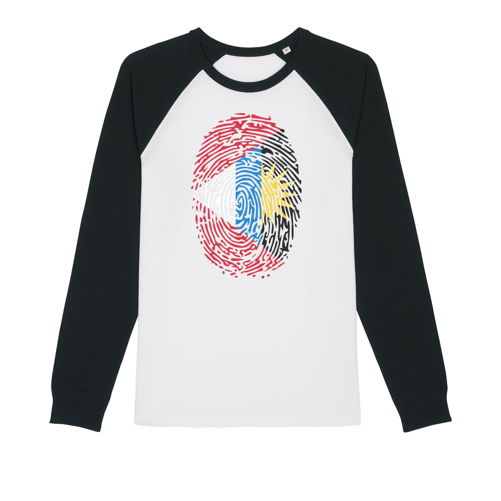 Antigua and Barbuda-Fingerprint Premium Raglan Long Sleeve Shirt