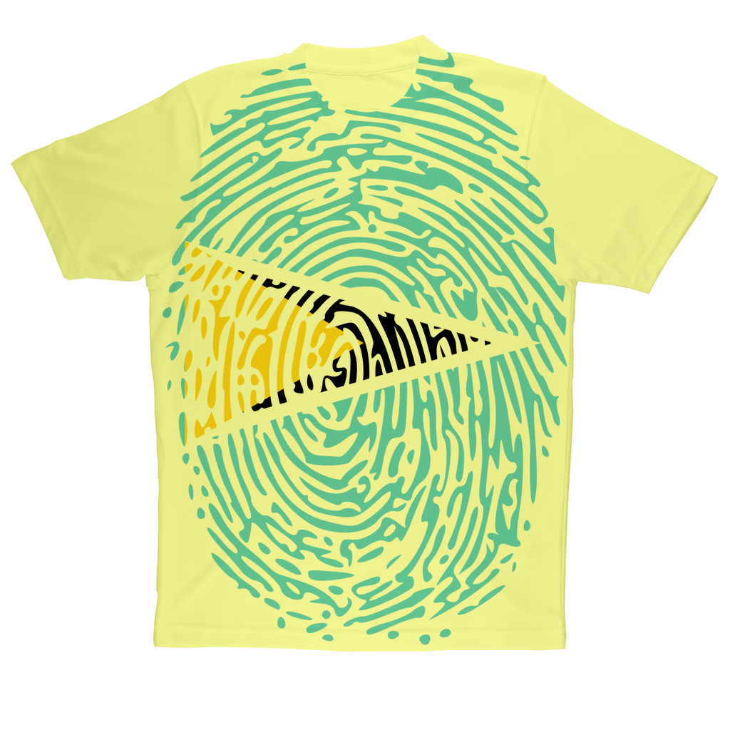 Saint Lucia Fingerprint Sublimation Performance Adult T-Shirt