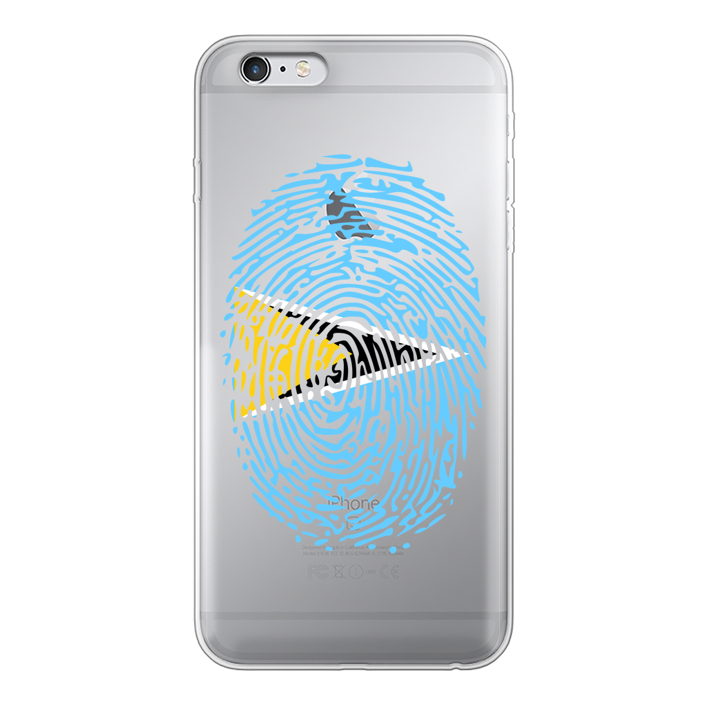 Saint Lucia Fingerprint Back Printed Transparent Hard Phone Case