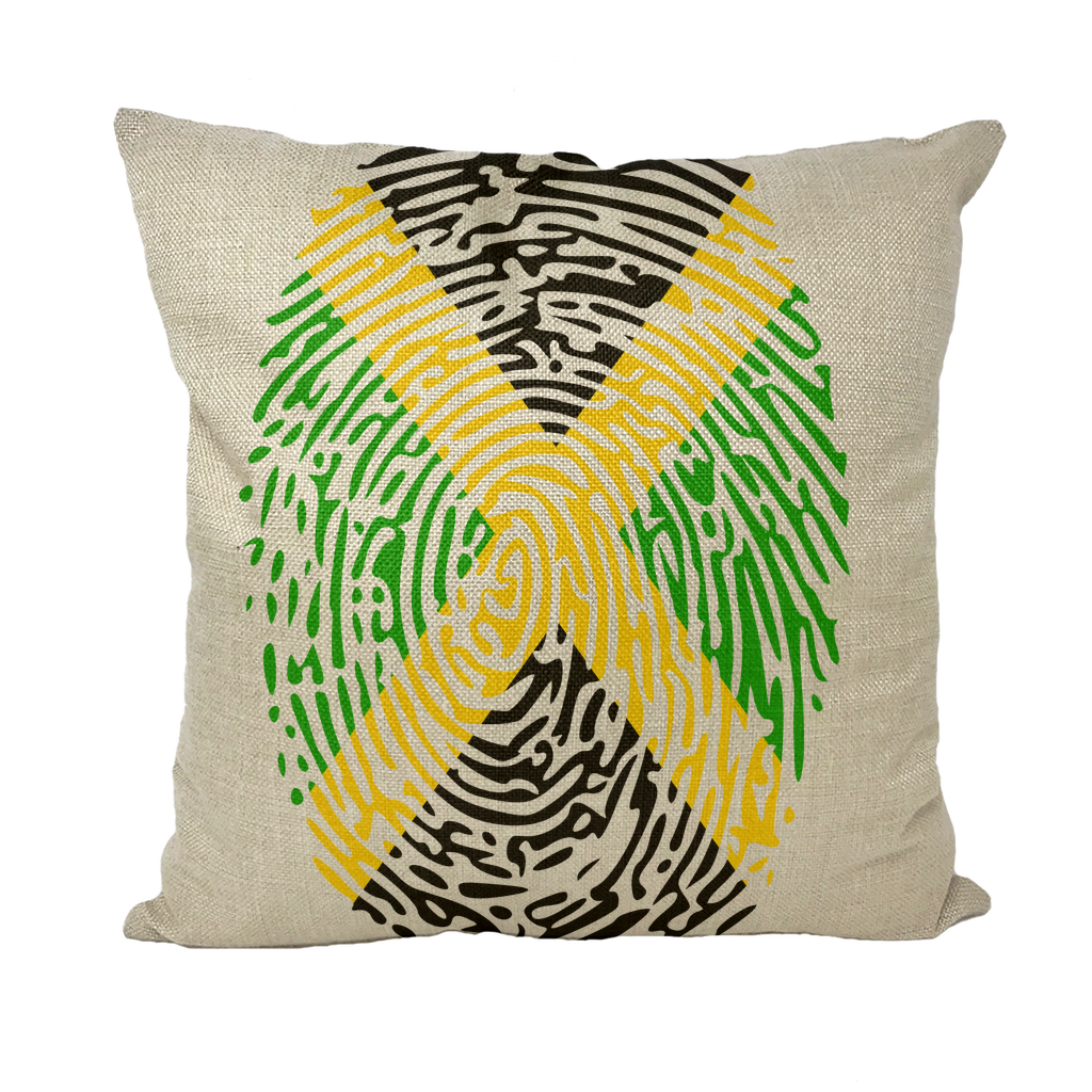 Jamaica-Fingerprint Throw Pillow with Insert