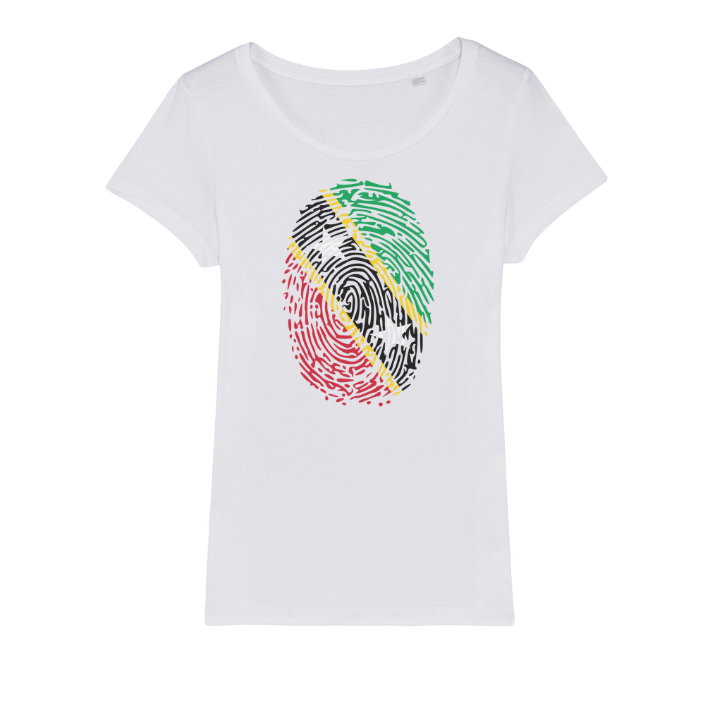Saint Kitts and Nevis Fingerprint Organic Jersey Womens T-Shirt
