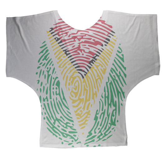 Guyana-Fingerprint Sublimation Batwing Top