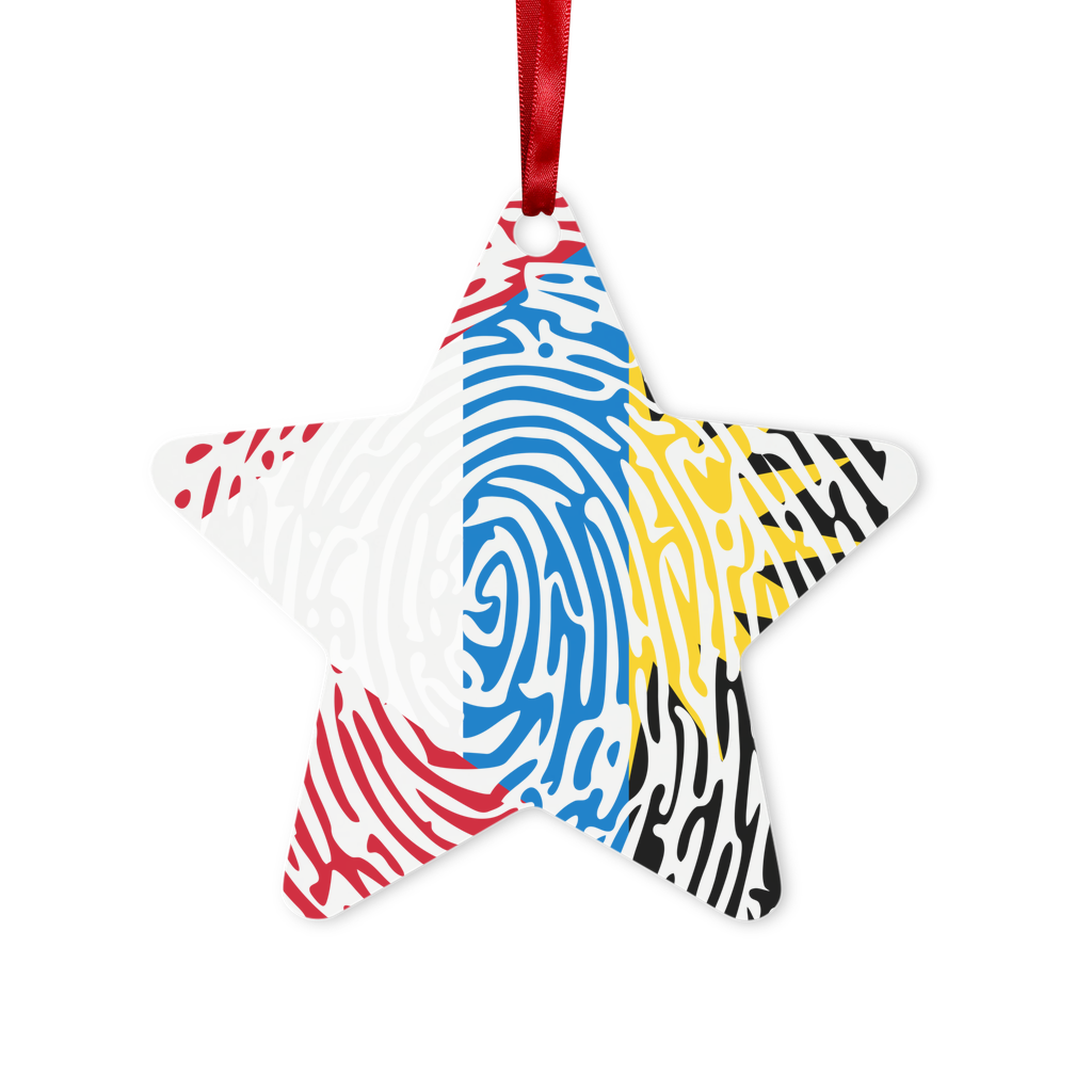 Antigua and Barbuda-Fingerprint Metal Hanging Ornament